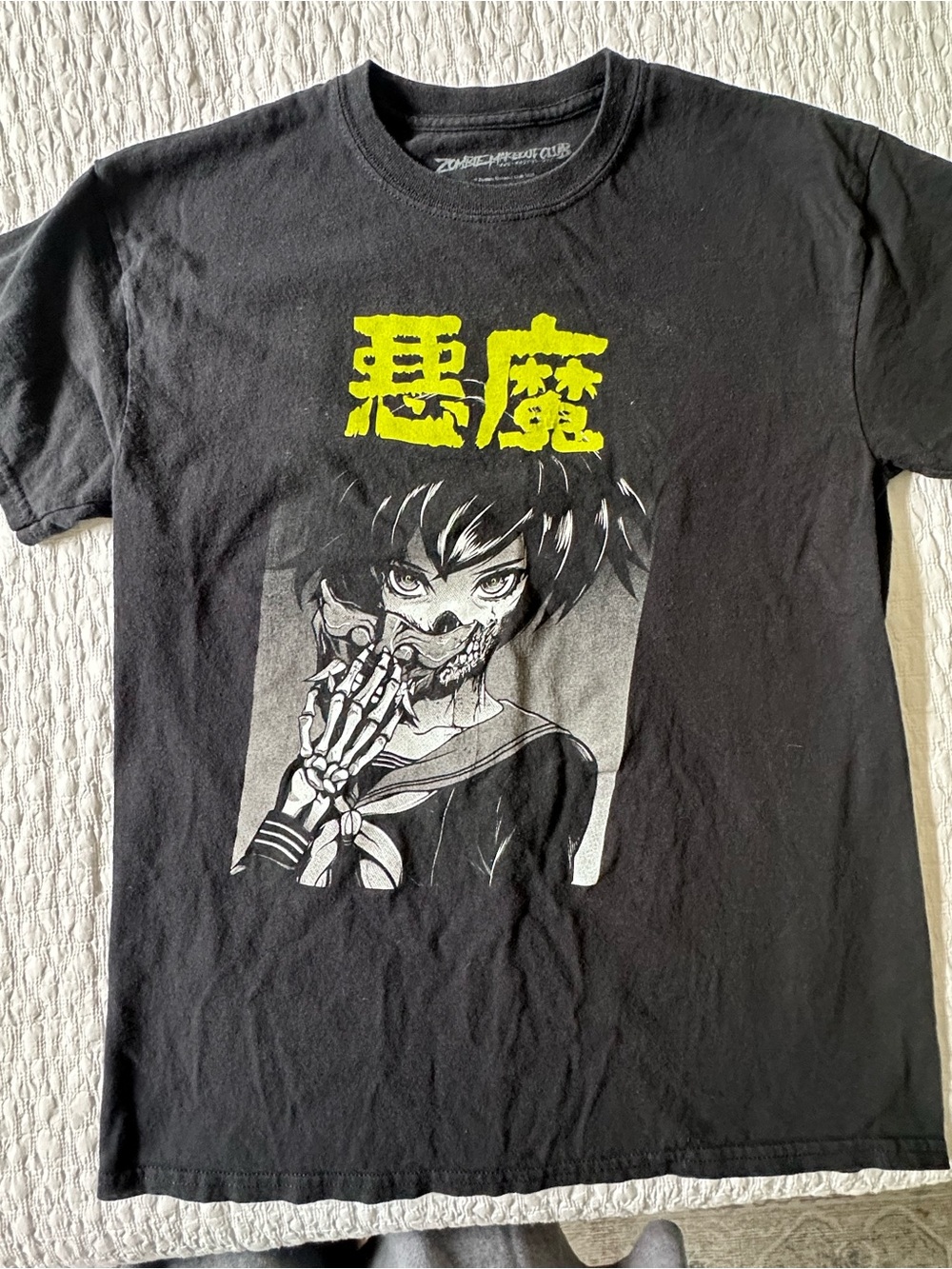 Unbranded Black Kids' Short-Sleeve Graphic Anime Skeleton Tee